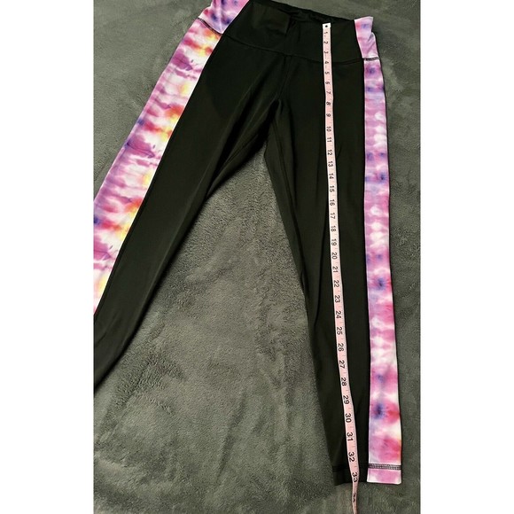 Zelos Yoga Pants Womens Medium Black Pink Tie Dye Pattern Lightly Worn - Picture 2 of 6